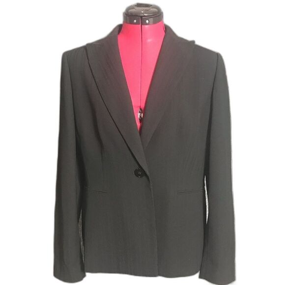 Kasper Blazer Women’s Size 10 Black Long Sleeve One-Button Closure Pockets - Picture 1 of 8